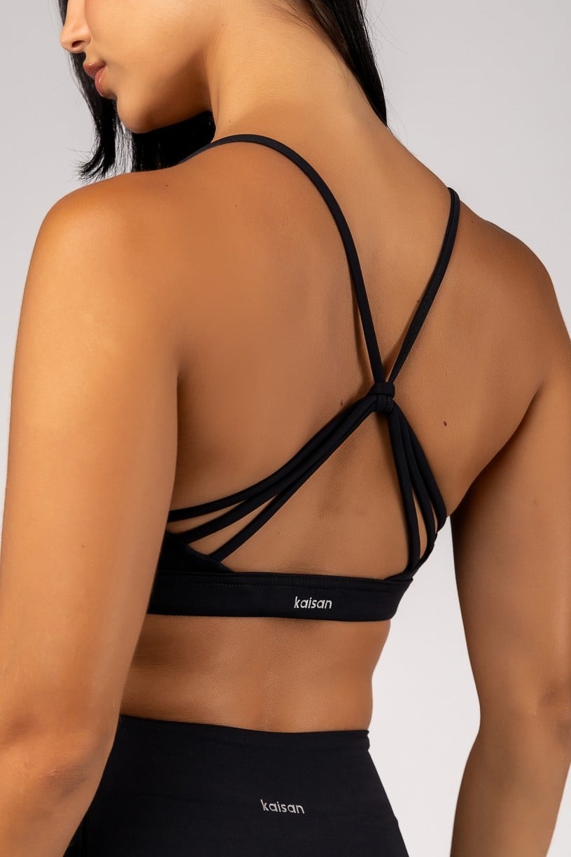 [CONJUNTO] Top + Calça Legging com Zíper Invisível no Bolso (Preto) | Ref: K4689-B