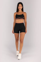 [CONJUNTO] Short + Top Platinado com Alças (Preto / Telha) | Ref: K4691-A