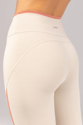 [CONJUNTO] Top + Calça Legging com Chapado e Vira (Off-White / Telha) | Ref: K4694-B