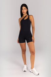 Macaquinho Assimétrico com Abertura no Decote (Preto / Telha) | Ref: K4699-A