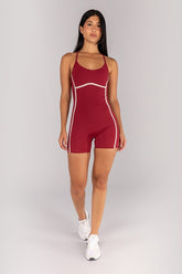 Macaquinho sem Gancho com Alças Cruzadas (Vinho / Off-White) | Ref: K4701-A