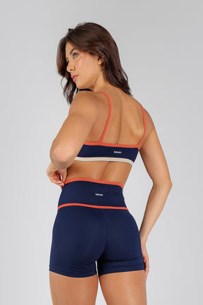 [CONJUNTO] Short + Top Alças com Viés Colorido (Azul Marinho / Cobre / Off-White) | Ref: K4712-A