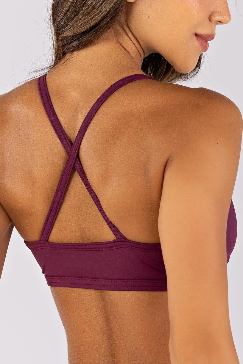 [CONJUNTO] Top + Calça Legging sem Gancho e Detalhes Em Chapado (Uva) | Ref: K4650-C