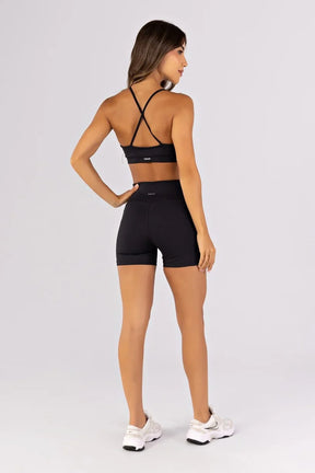 [CONJUNTO]  Top + Short com Bolsos e Recortes (Preto) | Ref: K4783-A