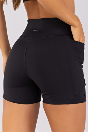 [CONJUNTO]  Top + Short com Bolsos e Recortes (Preto) | Ref: K4783-A