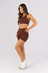 [CONJUNTO]  Top + Short com Bolsos e Recortes (Preto) | Ref: K4783-A