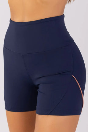 [CONJUNTO]  Top + Short com Bolso no Cós e Vivos (Azul Marinho / Telha) | Ref: K4795-A