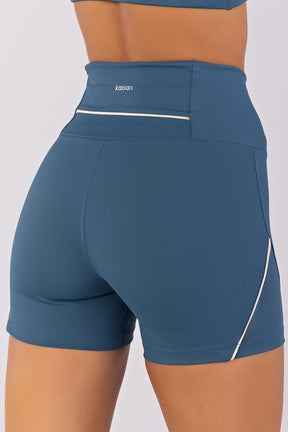 [CONJUNTO]  Top + Short com Bolso no Cós e Vivos (Alquimia / Off-White) | Ref: K4795-B