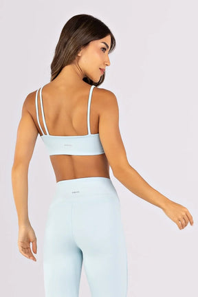 [CONJUNTO] Top + Calça Legging com Vivos sem Cós Aparente na Frente (Glacial) | Ref: K4800-A