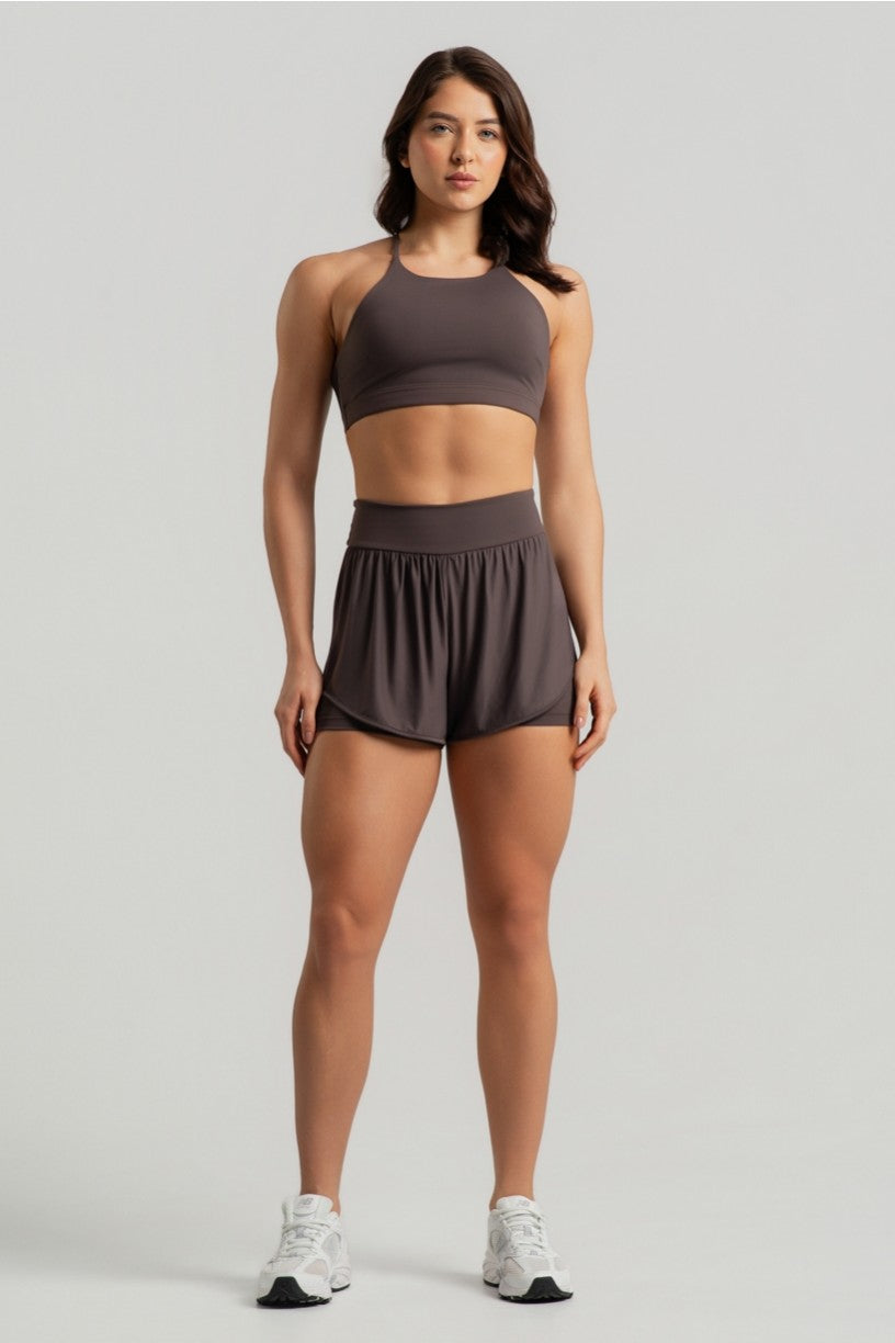 Short Duplo com Cós Anatômico (Trufa) | Ref: K4767-C