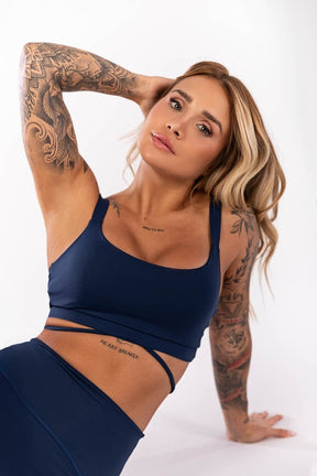 [CONJUNTO] - Short + Top com Detalhe de Tira na Base (Azul Marinho) | Ref: K4131-C