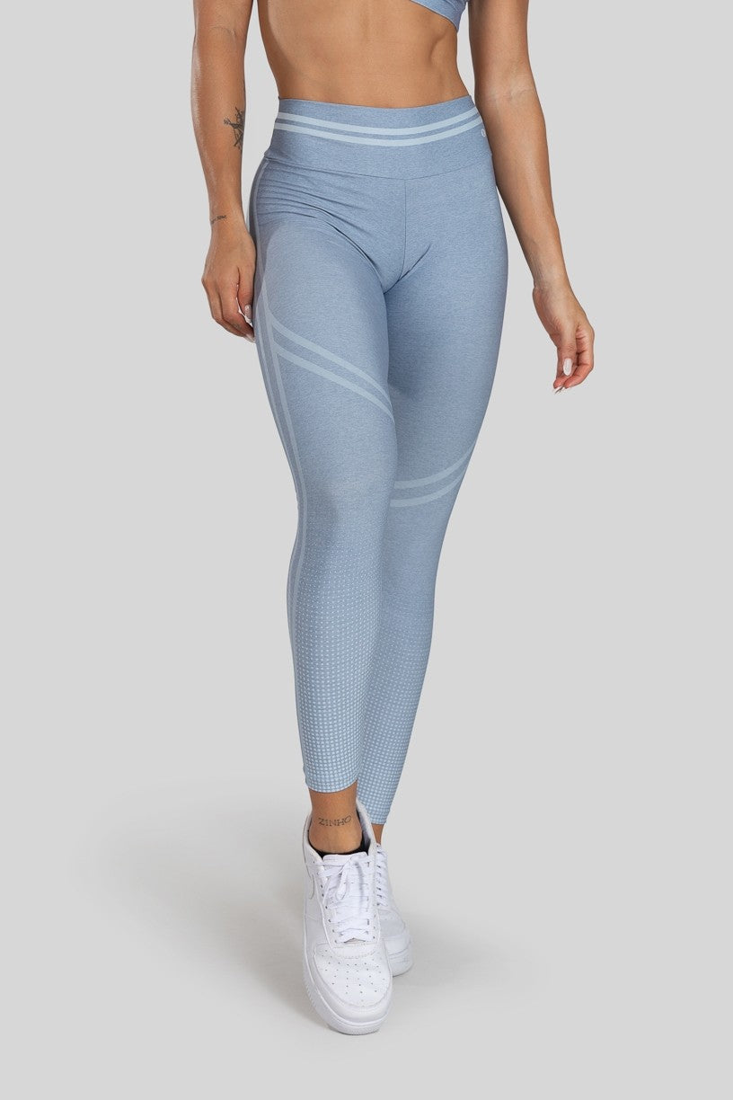 [CONJUNTO] - Top + Calça Legging com Cós Duplo Estampa Digital (Blue Transition) | Ref: K3116-A
