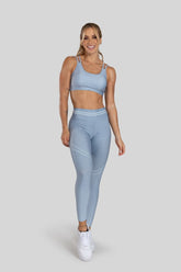[CONJUNTO] - Top + Calça Legging com Cós Duplo Estampa Digital (Blue Transition) | Ref: K3116-A