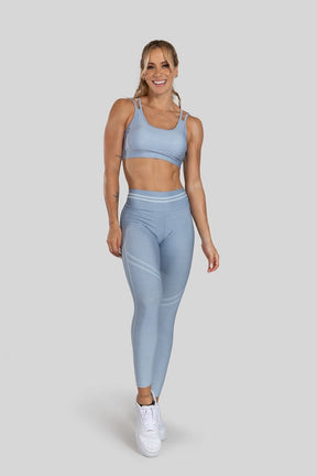 [CONJUNTO] - Top + Calça Legging com Cós Duplo Estampa Digital (Blue Transition) | Ref: K3116-A