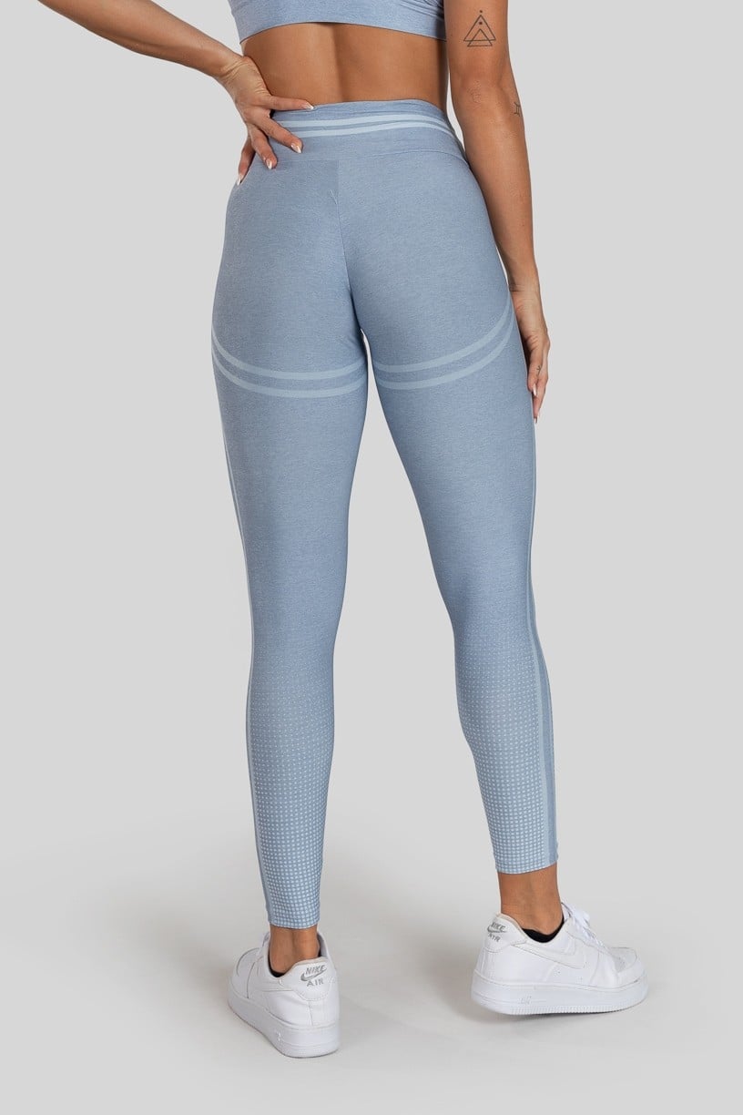 [CONJUNTO] - Top + Calça Legging com Cós Duplo Estampa Digital (Blue Transition) | Ref: K3116-A