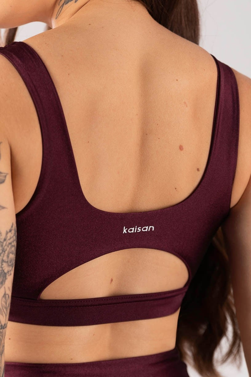 [CONJUNTO] Top + Short com Faixa Lateral (Vinho / Off White) | Ref: K4093-A