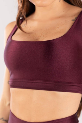 [CONJUNTO] Top + Short com Faixa Lateral (Vinho / Off White) | Ref: K4093-A