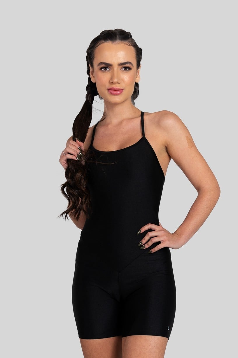 Macaquinho de Alcinha Cruzada nas Costas (preto)