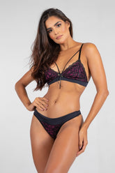 Conjunto Emileny (Preto / Rosa Pink) | Ref: P03-12-B