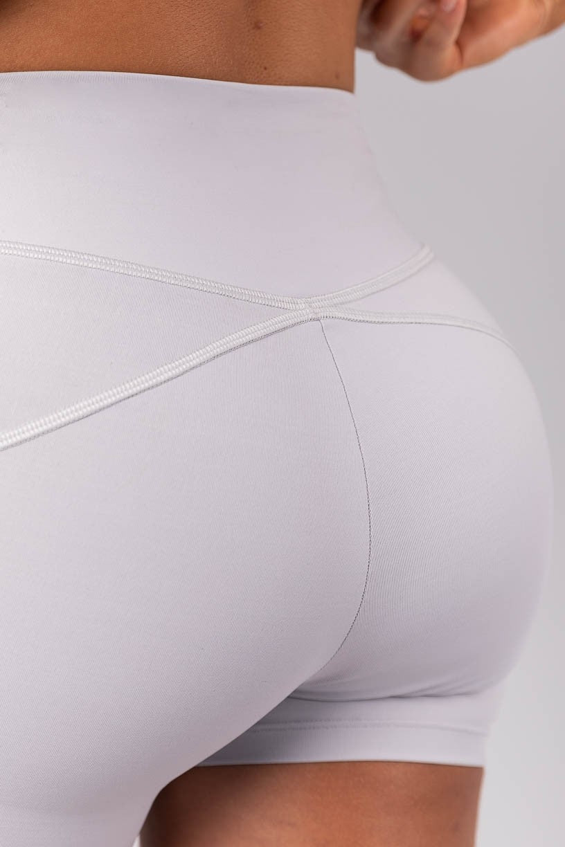 [CONJUNTO] - Short + Top com Drapeado nas Costas (Cinza Claro) | Ref: K4134-C