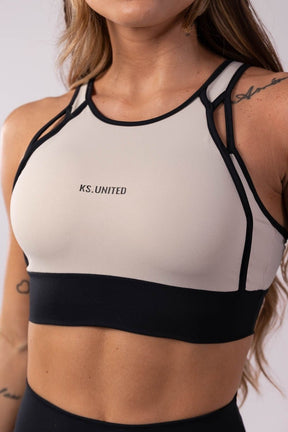 [CONJUNTO] - Top + Short com Recorte e Vivo (Preto / Off-White) | Ref: K3511-A