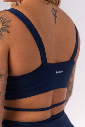 [CONJUNTO] - Short + Top com Detalhe de Tira na Base (Azul Marinho) | Ref: K4131-C