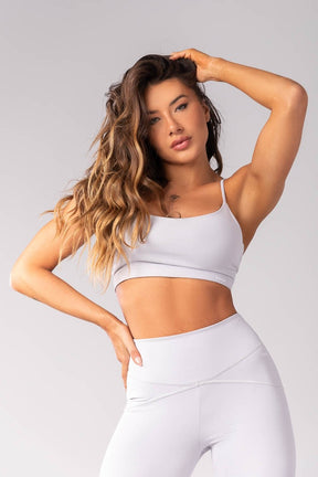 [CONJUNTO] - Short + Top com Drapeado nas Costas (Cinza Claro) | Ref: K4134-C