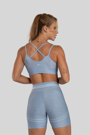 [CONJUNTO] - Short + Top de Alcinha Dupla Estampa Digital (Blue Transition) | Ref: K3136-A